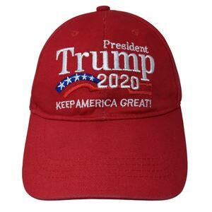 President Trump 2020 Strapback Hat Red One Size Keep America Great!